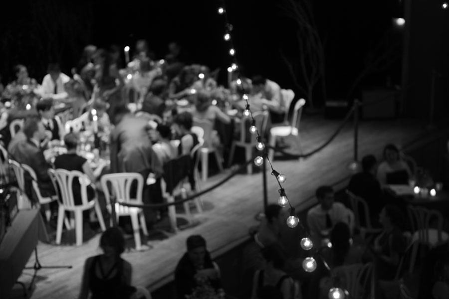 Reception seating for a wedding at Liberty Hall